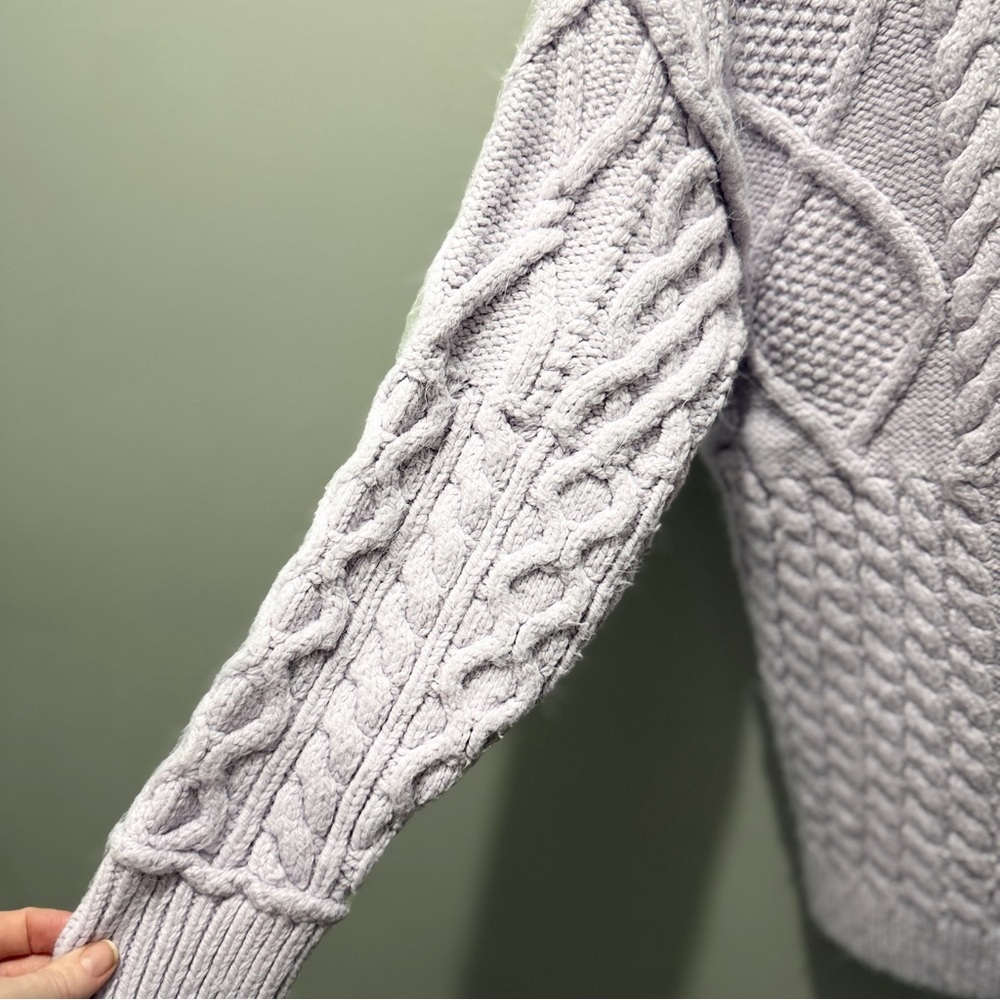 Free People Leslie Cable Crew Neck Knit Tunic - Lavender - Picture 4 of 6